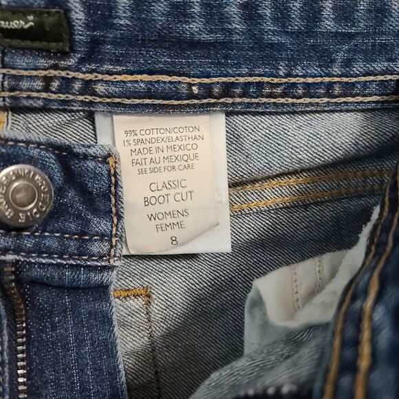 Eddie Bauer Womens Jeans Blue Size 8 Cotton Blend Classic Boot Cut Stretch - Picture 7 of 12